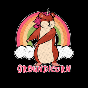 Motiv Regenbogen Murmeltier Unicorn Einhorn Nagetier