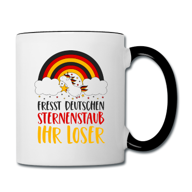 Einhörner Tasse - Deutschland Einhorn Spruch Sternenstaub Fußball