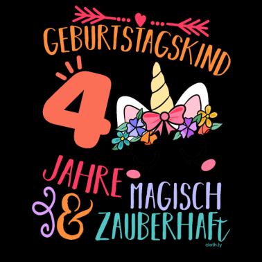Motiv Geburtstag 4 Jahre Einhorn Vier