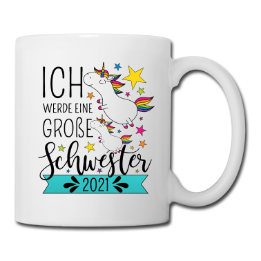 Einhörner Tasse - Große Schwester 2021 Einhorn Einhörner Geschwister