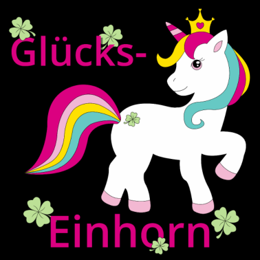 Motiv Glückseinhorn mit Kleeblättern