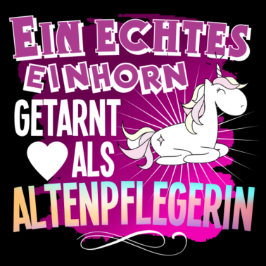 Motiv Altenpflegerin Einhorn