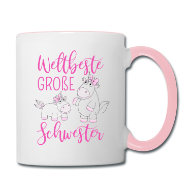 Einhörner Tasse - Weltbeste Große Schwester Einhorn Mädchen pink