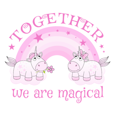 Motiv Einhorn Liebe Regenbogen Together we are magical
