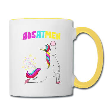 Einhörner Tasse - Einatmen Ausatmen Einhorn Yoga Unicorn Fitness Fan