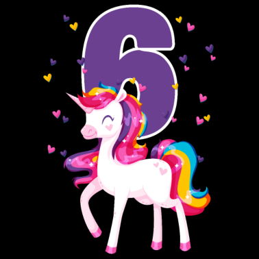 Motiv 6. Geburtstag Mädchen Einhorn 6 Jahre Geschenk