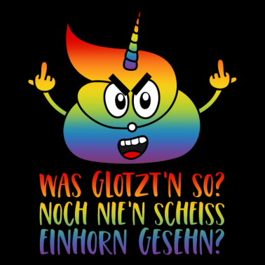 Motiv Scheiss Einhorn Spruch Stinkefinger Regenbogen