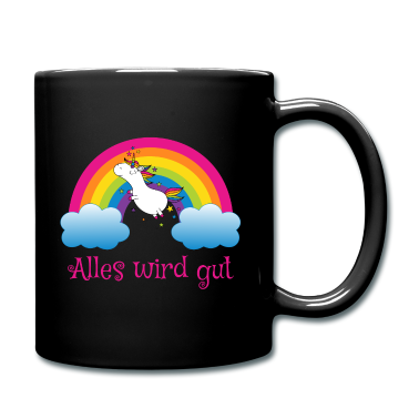 Einhörner Tasse - Regenbogen Einhorn Spruch Alles wird gut