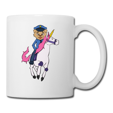 Einhörner Tasse - Polizei Hund auf Einhorn