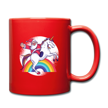 Einhörner Tasse - Santa unicorn - Weihnachtsmann auf einem Einhorn