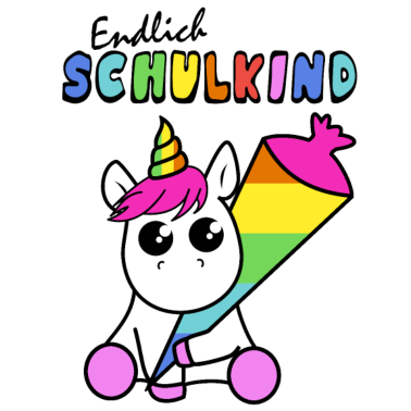 Motiv Einhorn wird eingeschult (Endlich Schulkind)