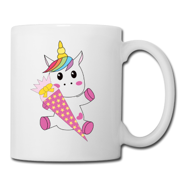 Einhörner Tasse - Einhorn mit Schultüte