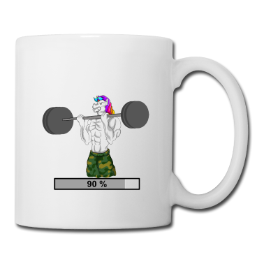 Einhörner Tasse - Einhorn Installing Muscles Loading Gym