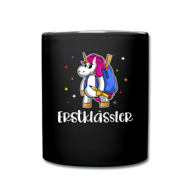 Einhörner Tasse - Einhorn mit Schulranzen, Einschulung, Schulanfang