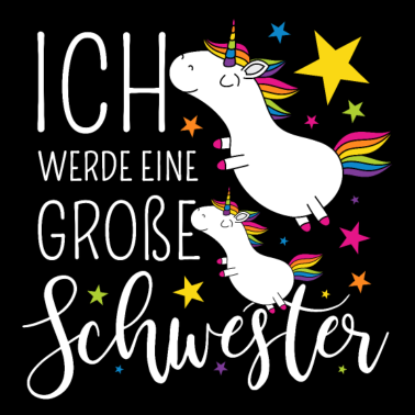 Motiv Große Schwester Einhorn Einhörner Geschwister Bunt