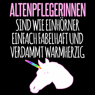 Motiv Altenpflegerin und Einhorn Spruch lustig