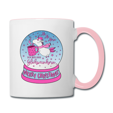 Einhörner Tasse - Glühweinhorn Schneekugel Ho Ho Horn Spruch