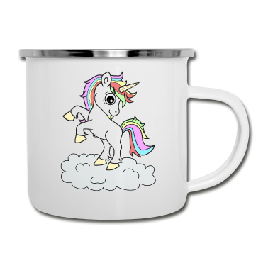 Einhörner Emaille Tasse - Einhorn Einhörner