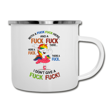 Einhörner Emaille Tasse - Einhorn Mittelfinger Fuck Kaffee Morgenmuffel