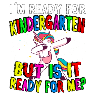 Motiv Im Ready for Kindergarten Dino Einhorn Kinder