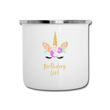 Einhörner Emaille Tasse - Einhorn Kostüm Mädchen Geburtstag Geschenk