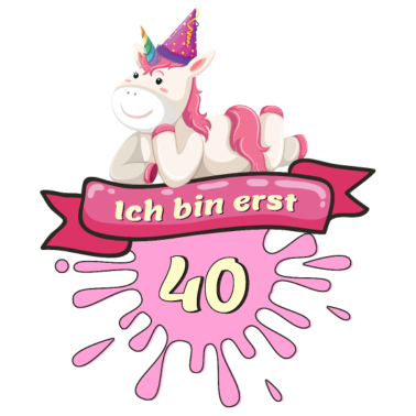 Motiv 40 Jahre, Runder 40. Geburtstag Einhorn T-Shirt Ge
