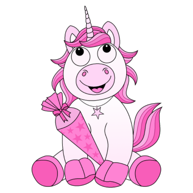 Motiv Lachendes Einhorn Schultüte Schule Kind pink rosa