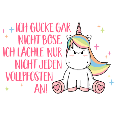 Motiv Gucke nicht böse - Lustiger Einhorn Spruch Kind