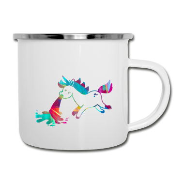 Einhörner Emaille Tasse - Einhorn kotzend
