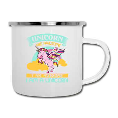 Einhörner Emaille Tasse - Einhorn