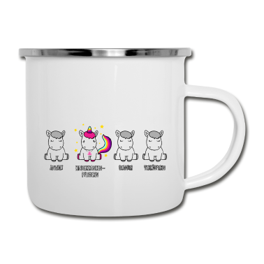 Einhörner Emaille Tasse - Kinderkrankenpflegerin - das Einhorn der Berufswel