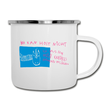 Einhörner Emaille Tasse - Ich kann heut' nicht