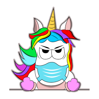 Motiv Einhorn Corona Maske Mittelfinger Lustig Geschenk