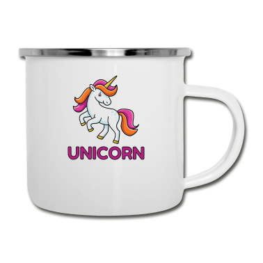 Einhörner Emaille Tasse - Einhorn - Einhorn