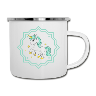 Einhörner Emaille Tasse - Einhorn Einhorn