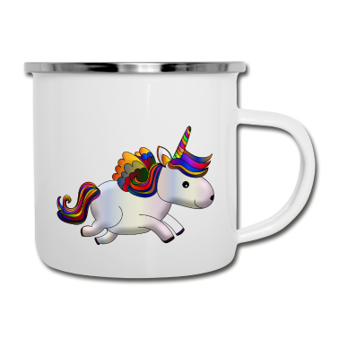 Einhörner Emaille Tasse - Einhorn