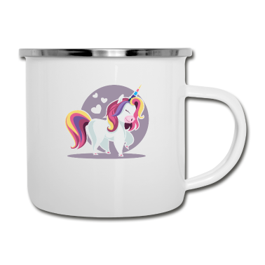 Einhörner Emaille Tasse - Einhorn