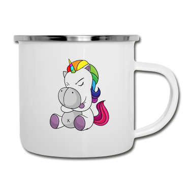 Einhörner Emaille Tasse - Einhorn - wütendes Einhorn