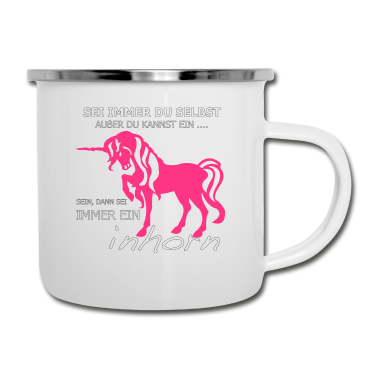 Einhörner Emaille Tasse - Einhorn