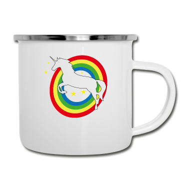 Einhörner Emaille Tasse - Einhorn