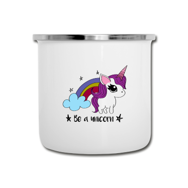 Einhörner Emaille Tasse - ein Einhorn sein