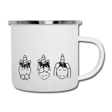 Einhörner Emaille Tasse - Einhörner
