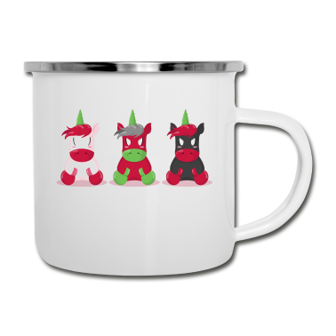 Einhörner Emaille Tasse - Einhorn