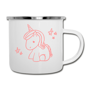 Einhörner Emaille Tasse - Einhorn