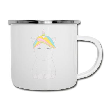 Einhörner Emaille Tasse - Einhorn