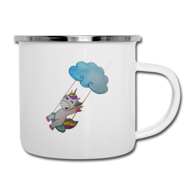 Einhörner Emaille Tasse - Einhorn