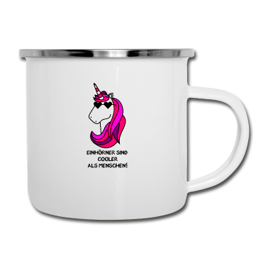 Einhörner Emaille Tasse - Einhörner