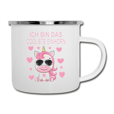 Einhörner Emaille Tasse - Einhorn