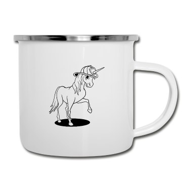 Einhörner Emaille Tasse - Einhorn