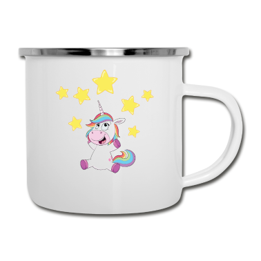 Einhörner Emaille Tasse - Einhorn